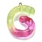Resin Pendant, with Iron Ring Finding, Letter A~Z, Letter G, 38x39.5x7mm, Hole: 2mm