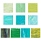 Variety Glass Sheets, Large Cathedral Glass Mosaic Tiles, for Crafts, Square, Mixed Color, 100~100.5x100~100.5x2.5~3mm, 10 colors, 1pc/color, 10pcs/set