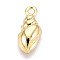 Alloy Pendants, Conch Shape, Golden, 16x7x3.5mm, Hole: 1.6mm