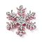 Snowflake Felt Fabric Christmas Theme Decorate, with Glitter Gold Powder, for Kids DIY Hair Clips Make, Silver, 3.6x3.15x0.25cm
