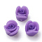 Handmade Polymer Clay Flower Beads, Medium Purple, 7~8x6~8mm, Hole: 1mm