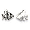 Tibetan Style Alloy Pendants, Cadmium Free & Lead Free, Fish Charms, Antique Silver, 18.5x19x2mm, Hole: 1.5mm