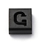 Ion Plating(IP) 304 Stainless Steel Square Slide Charms, Black, Letter G, 9x8x4mm, Hole: 3.5x8.5mm
