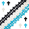 6 Strands 2 Colors Synthetic Turquoise Beads Strands, Dyed, Cross, Mixed Color, 16x12x3.5mm, Hole: 1mm, about 24pcs/strand, 15.25 inch, 2 strands/color