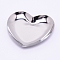 Stainless Steel Tray, Storage Tray, Cosmetics Jewelry Organizer, Heart, Stainless Steel Color, 85x91.5x8mm