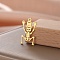 Stainless Steel Pendants, Skeleton, Real 18K Gold Plated, 28x13mm