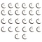 26Pcs Alloy Letter Pendants, Moon, Letter A~Z, 41x34x1.5mm, Hole: 2mm, 26 styles /set