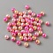 ABS Plastic Bead, Two Tone, Round, Medium Violet Red, 8mm, Hole: 2mm, 1500pcs/500g