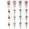 24pcs 4 colors Alloy Rhinestones Cabochons, Nail Art Decoration Accessories, Light Gold, Magic Scepter, Mixed Color, 15x7x4mm, 6pcs/color