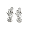 Brass Micro Pave Cubic Zirconia Pendants, Cadmium Free & Lead Free, Sea Horse, Platinum, 19.5x9x4mm, Hole: 1.6mm