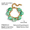 Dyed Natural Green Shell Nuggets Beaded 304 Stainless Steel Chain 2-Strand Bracelets, Real 18K Gold Plated, 6-1/4 inch(16cm)