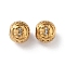 Ion Plating(IP) 304 Stainless Steel Rhinestone European Beads, Round Large Hole Beads, Real 18K Gold Plated, Round with Letter, Letter H, 11x10mm, Hole: 4mm