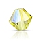 Preciosa® Crystal Beads, Czech Crystal, Bicone(451 69 302 Rondelle), 80250 80250 200 Acid Yellow AB, 5mm, Hole: 1mm