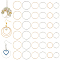 120Pcs 6 Styles Brass Linking Rings, Round Ring, Mixed Color, 20~30x1mm, 20pcs/style