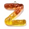 Resin Pendant, with Iron Ring Finding, Letter A~Z, Letter Z, 38x34.5x7mm, Hole: 2mm