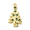Christmas Brass Micro Pave Cubic Zirconia Pendants, Rack Plating, Long-Lasting Plated, Cadmium Free & Lead Free, Real 18K Gold Plated, Christmas Tree, 20.5x12x3mm, Hole: 1.2mm