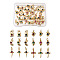 Brass Micro Pave Cubic Zirconia Charms, with Jump Ring, Long-Lasting Plated, Mixed Shapes, Golden, Mixed Color, 36pcs/box