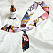Printed Satin Fabric Scarf Necklaces, Pink, 830~850x38~40mm