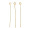Brass Eye Pins, for Jewelry Making, Real 18K Gold Plated, 34~35x0.7mm, Hole: 2mm