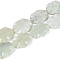 Natural New Jade Beads Strands, Leaf, 37~41x30~35x5.5~8.5mm, Hole: 1~1.8mm, about 9~10pcs/strand, 14.57~16.14''(37~41cm)