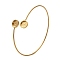 304 Stainless Steel Cuff Blank Bangle Bases with Round Tray, Solid, Golden, Tray: 8mm, Inner Diameter: 2-1/2 inch(6.3x6.5cm)
