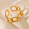 201 Stainless Steel Oval Link Chain Cuff Rings, Golden, Inner Diameter: 21mm