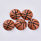 Resin Cabochons, Basketball, Chocolate, 15x5mm
