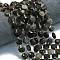 Natural Silver Obsidian Beads Strands, Faceted Hexagonal Cut, Flat Round, with Seed Beads, 10~10.5x6mm, Hole: 1mm, about 31~32pcs/strand, 15.35''~15.55''(39~39.5cm)