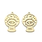201 Stainless Steel Pendants, Laser Cut, Magic Ball with Evil Eye Charm, Golden, 20.5x14.5x1mm, Hole: 1.2mm