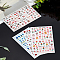 4 Sheets 4 Styles Nail Art Stickers Decals, Self Adhesive, for Nail Tips Decorations, Flower Pattern, Mixed Color, 12.2x7.6x0.03cm, 1 sheet/style