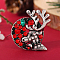 Christmas Theme Alloy Rhinestone Brooch Pin, Deer