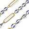 304 Stainless Steel Enamel Figaro Chains, Soldered, with Spool, Ion Plating(IP), Real 18K Gold Plated, Blue, 20x5x1mm