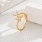 Flower Design Ladies Ring for Daily Wear, Dating and Vacation, Golden, Inner Diameter: 17mm