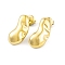 Ion Plating(IP) 304 Stainless Steel Stud Earrings for Women, Cashew, Real 14K Gold Plated, 18.5x9mm