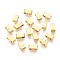 Electroplate Glass Seed Beads, 2-Hole, Rectangle, Golden Plated, 4.5~5.5x2x2~2.5mm, Hole: 0.5~0.8mm