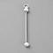 Iron Bar Beadable Keychain for Jewelry Making DIY Crafts, Platinum, White, 7.8cm