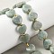 Natural Amazonite Beads Strands, Faceted Love Heart, with Seed Beads, 11.5x12.5x4.5mm, Hole: 0.9mm, about 29~30pcs/strand, 15.16''(38.5cm)