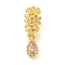 Brass Pave Clear Cubic Zirconia European Dangle Charms, Large Hole Beads, Teardrop, Golden, 19x4x8.5mm, Hole:4.5mm