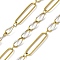 304 Stainless Steel Enamel Figaro Chains, Soldered, with Spool, Ion Plating(IP), Real 18K Gold Plated, Ghost White, 20x5x1mm