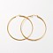 Ion Plating(IP) 304 Stainless Steel Hoop Earrings, Hypoallergenic Earrings, Ring Shape, Real 18K Gold Plated, 65x2mm, 12 Gauge, Pin: 1x0.7mm