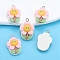 Resin Pendants, with Platinum Tone Loop, Flower, 25x18mm, Hole: 2mm