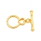 Brass Toggle Clasps, Ring, Real 18K Gold Plated, Ring: 18x12x2mm, Hole: 1.2mm, Bar: 18x4.5x3mm, Hole: 1.2mm