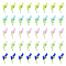 Pandahall 100Pcs 5 Colors Luminous & Two Tone Resin Decoden Cabochons, Rose, Glow in the Dark, Mixed Color, 15.5x7x3mm, 20pcs/color