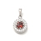 304 Stainless Steel Micro Pave Cubic Zirconia Pendants, Round, 12x9.5x3.5mm, Hole: 4.5x2.5mm