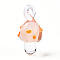 Handmade Lampwork Pendants, Imported From Italy, Mushroom Charms, Light Salmon, 28.5~30x12~14x12~14mm, Hole: 2~4.5x2.5~3.5mm