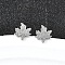 304 Stainless Steel Stud Earrings, Stainless Steel Color, Leaf, 8x7.5mm