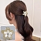 Flower Alloy Rhinestone Claw Hair Clips, Enamel Style, Hair Accessories for Women & Girls, White, 30mm