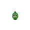 Baking Paint Brass Pendants, Mini Daruma Charms, Lime Green, 28x21mm
