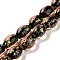 Handmade Dichroic Foil Glass Beads Strands, Oval, Sandy Brown, 10x14mm, Hole: 1.6mm, about 28pcs/strand, 15.35''(39cm)