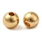 Brass Beads, Round, Real 18K Gold Plated, 5mm, Hole: 1.6mm